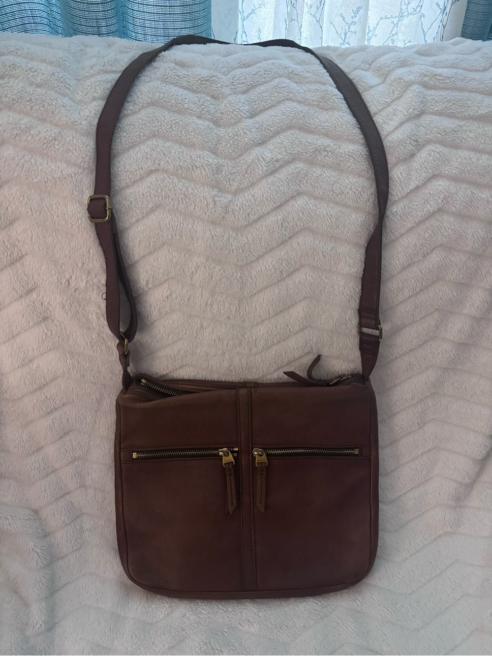 FOSSIL Brown Leather Crossbody Bag